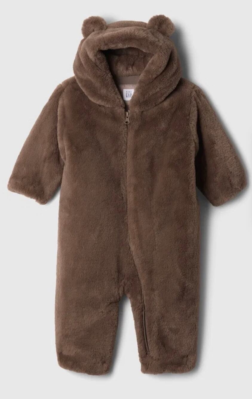 GAP Baby Faux Fur Cozy Bear One-Piece Size 0-3 Months